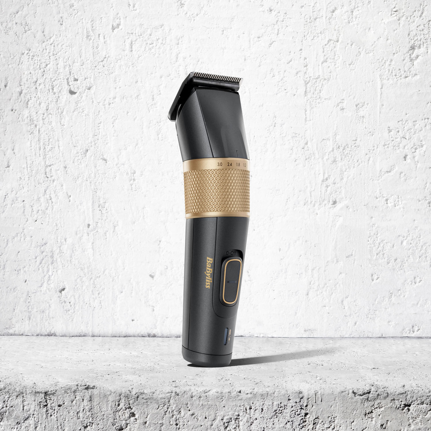 Graphite Precision Hair Clipper stood on flat surface